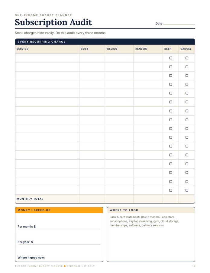 Subscription Audit